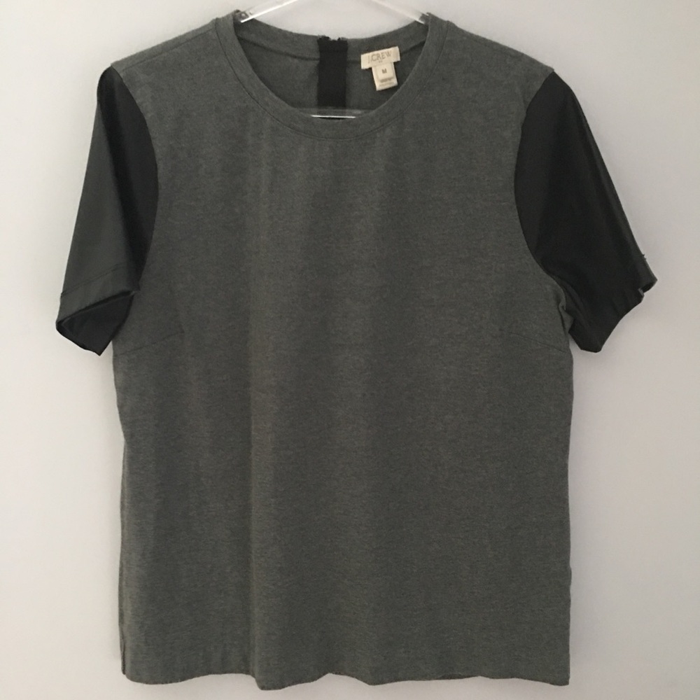 Jcrew faux leather short sleeve top